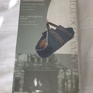 Open Hearth canvas log tote enclosed ends reinforced web preowned never used